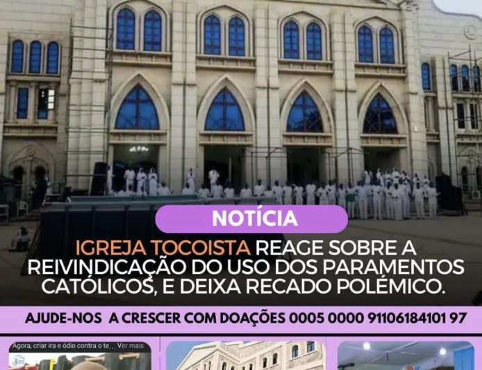 Igreja Tocoista responde a polémica sobre o uso de parâmetros católico